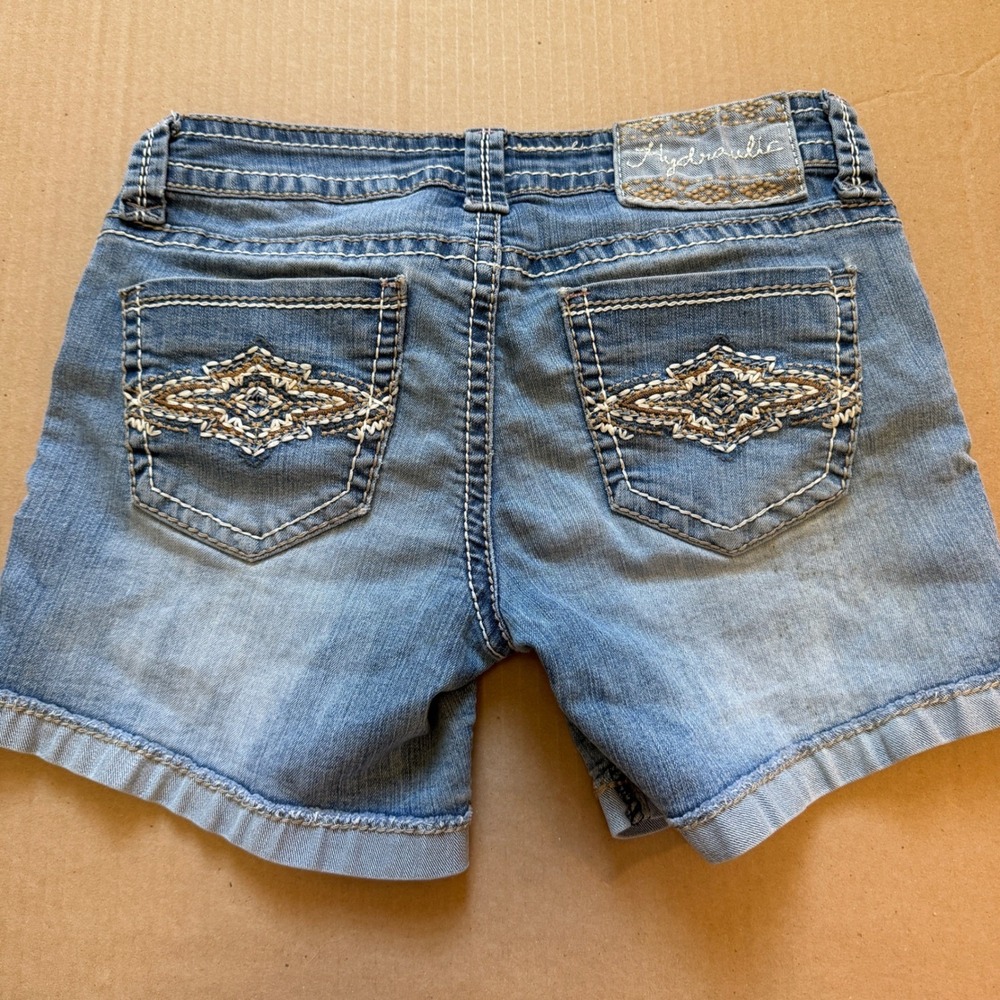 Hydraulic Low Rise Studded Distressed Denim Shorts Womens 5/6 Y2K